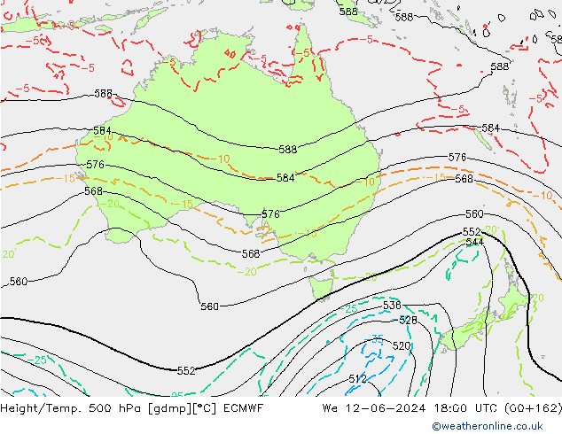 Z500/Regen(+SLP)/Z850 ECMWF wo 12.06.2024 18 UTC