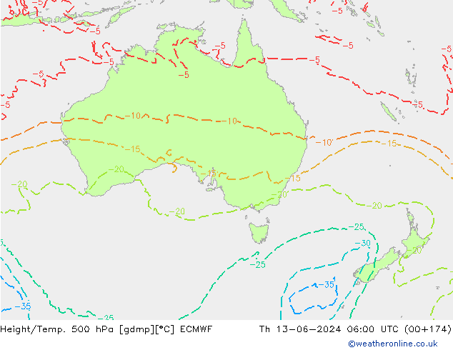 Z500/Rain (+SLP)/Z850 ECMWF Th 13.06.2024 06 UTC