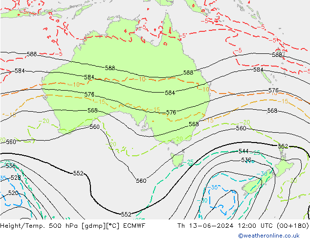 Z500/Yağmur (+YB)/Z850 ECMWF Per 13.06.2024 12 UTC