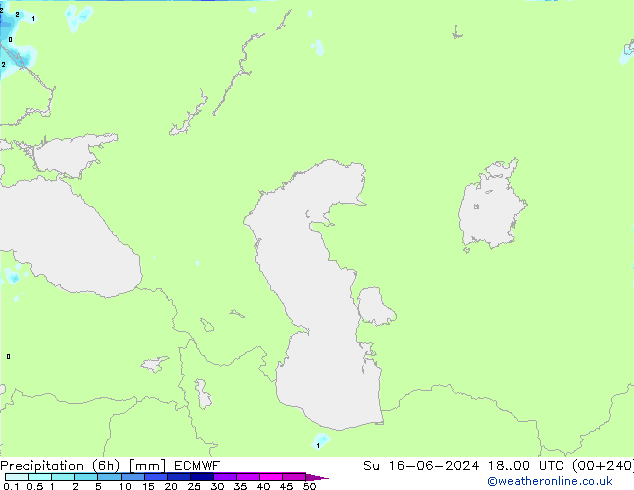 Nied. akkumuliert (6Std) ECMWF So 16.06.2024 00 UTC