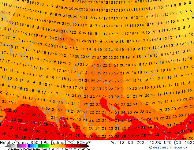 Z500/Rain (+SLP)/Z850 ECMWF We 12.06.2024 18 UTC