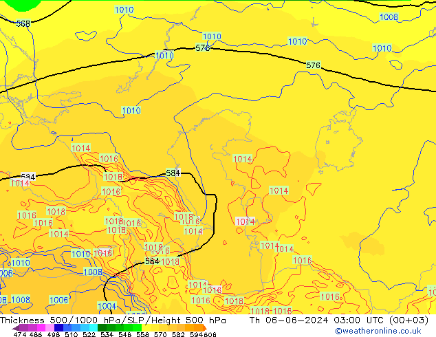 Thck 500-1000hPa ECMWF Čt 06.06.2024 03 UTC