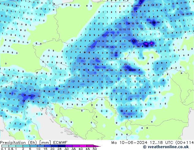 Z500/Rain (+SLP)/Z850 ECMWF Mo 10.06.2024 18 UTC