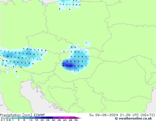 Precipitazione ECMWF dom 09.06.2024 00 UTC