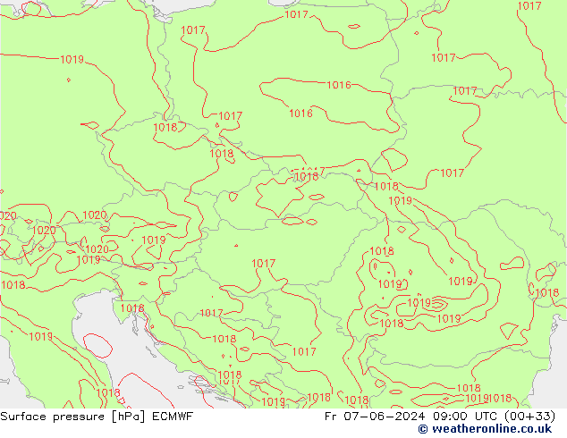 Surface pressure ECMWF Fr 07.06.2024 09 UTC