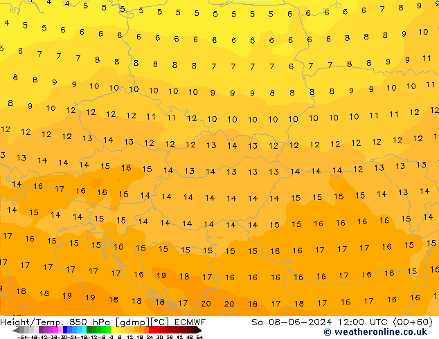 Z500/Rain (+SLP)/Z850 ECMWF Sa 08.06.2024 12 UTC