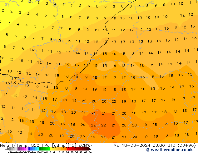 Z500/Rain (+SLP)/Z850 ECMWF Mo 10.06.2024 00 UTC