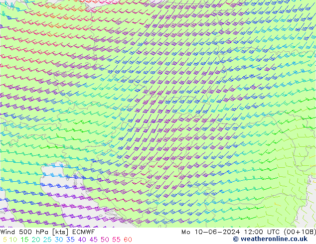 Wind 500 hPa ECMWF ma 10.06.2024 12 UTC