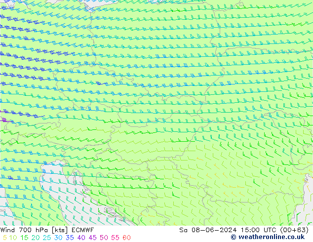 Wind 700 hPa ECMWF Sa 08.06.2024 15 UTC