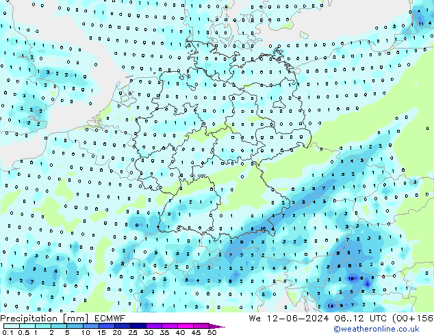 precipitação ECMWF Qua 12.06.2024 12 UTC