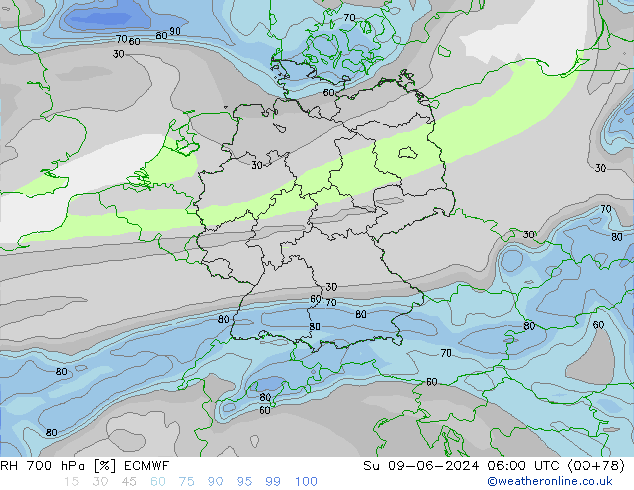 RV 700 hPa ECMWF zo 09.06.2024 06 UTC