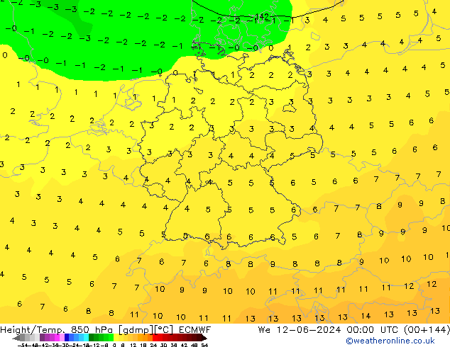 Z500/Rain (+SLP)/Z850 ECMWF mié 12.06.2024 00 UTC