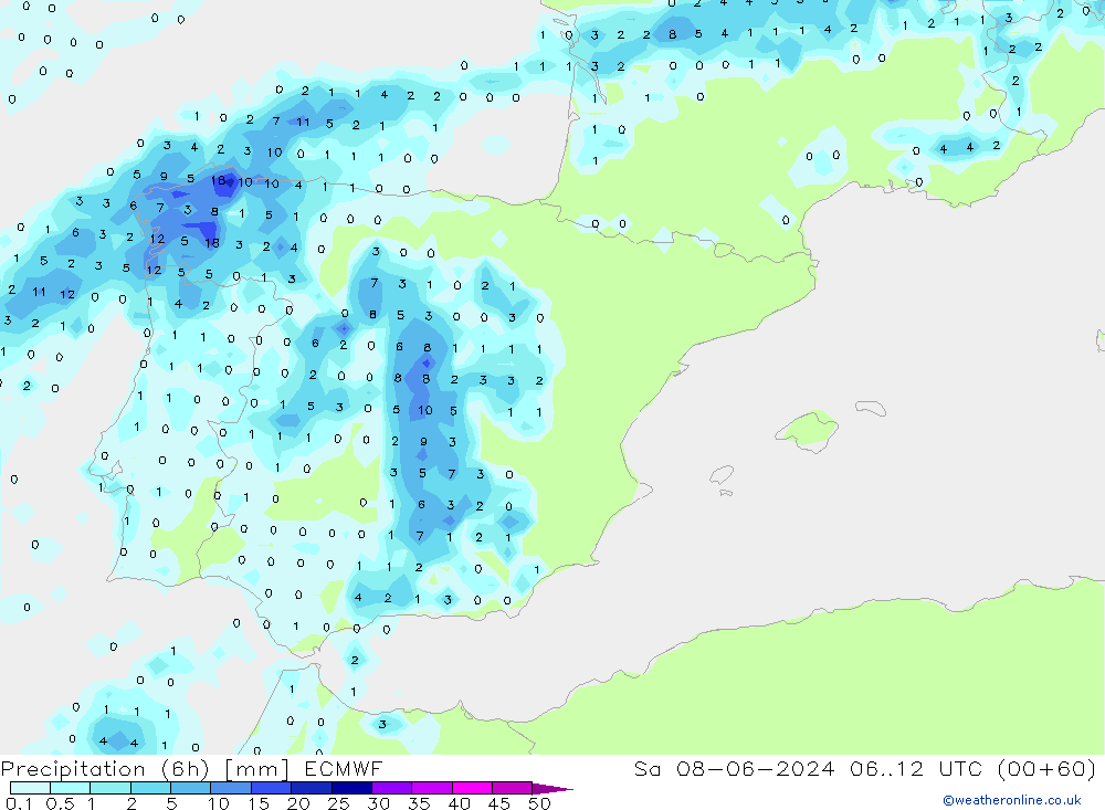 Z500/Rain (+SLP)/Z850 ECMWF  08.06.2024 12 UTC