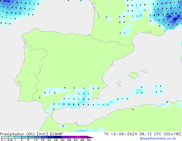 Z500/Rain (+SLP)/Z850 ECMWF jeu 13.06.2024 12 UTC