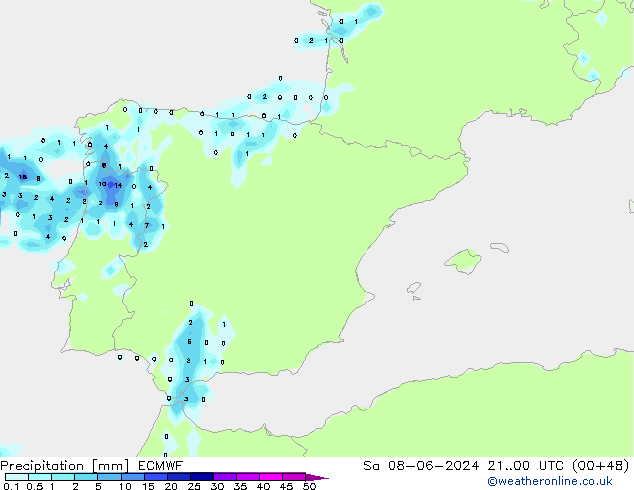 precipitação ECMWF Sáb 08.06.2024 00 UTC