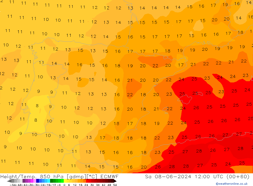 Z500/Rain (+SLP)/Z850 ECMWF  08.06.2024 12 UTC