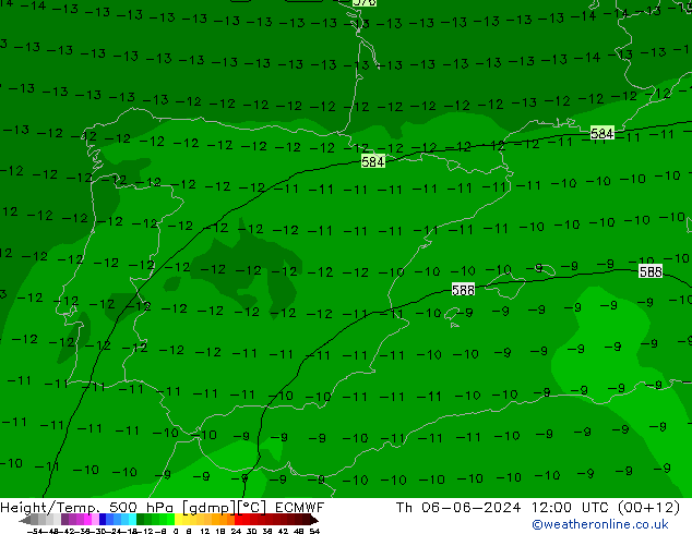 Z500/Rain (+SLP)/Z850 ECMWF Qui 06.06.2024 12 UTC