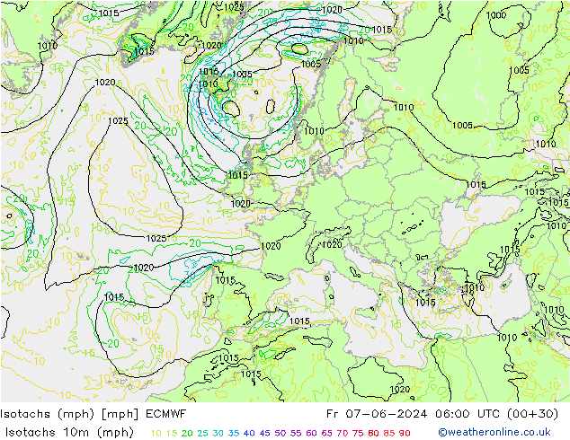Izotacha (mph) ECMWF pt. 07.06.2024 06 UTC