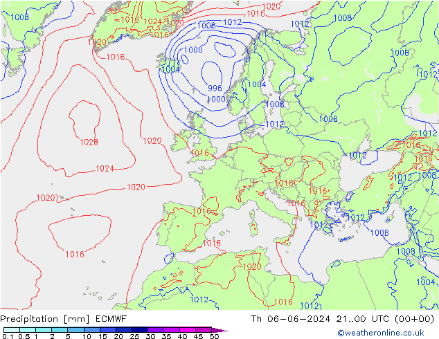 Neerslag ECMWF do 06.06.2024 00 UTC