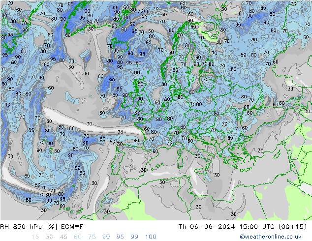 RH 850 hPa ECMWF Th 06.06.2024 15 UTC