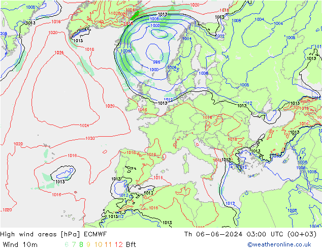 Windvelden ECMWF do 06.06.2024 03 UTC