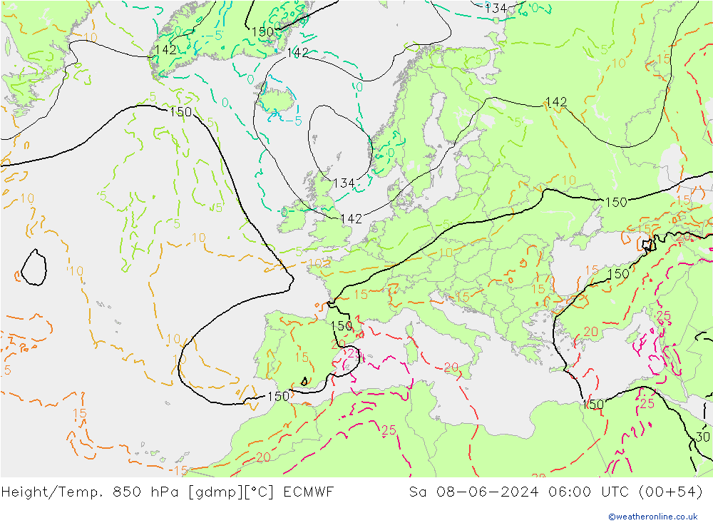 Z500/Rain (+SLP)/Z850 ECMWF sam 08.06.2024 06 UTC