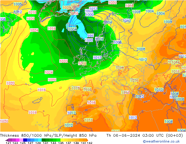 Thck 850-1000 hPa ECMWF  06.06.2024 03 UTC