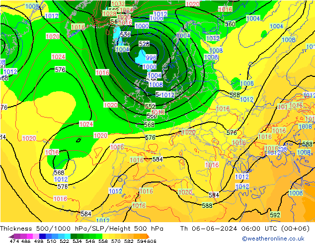 Schichtdicke 500-1000 hPa ECMWF Do 06.06.2024 06 UTC