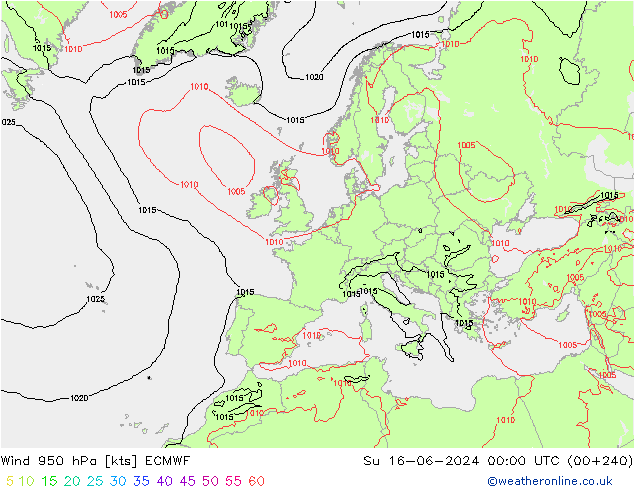 Wind 950 hPa ECMWF So 16.06.2024 00 UTC