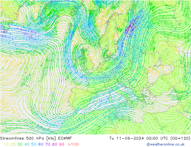 Rüzgar 500 hPa ECMWF Sa 11.06.2024 00 UTC