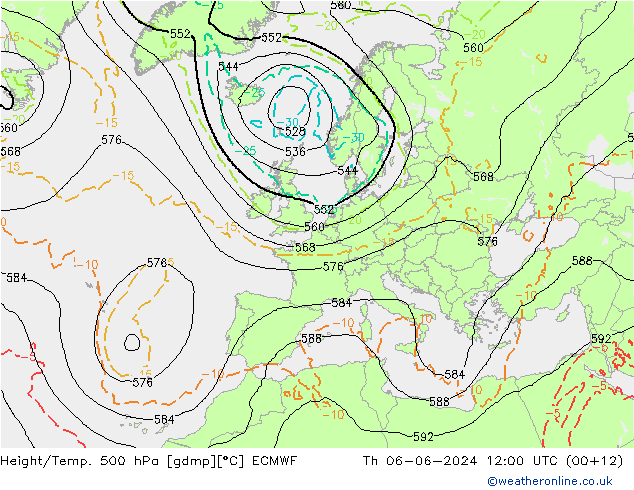 Z500/Regen(+SLP)/Z850 ECMWF do 06.06.2024 12 UTC