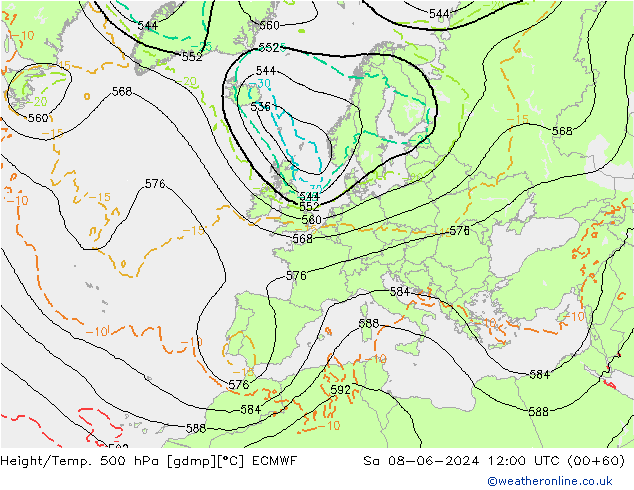 Z500/Rain (+SLP)/Z850 ECMWF sáb 08.06.2024 12 UTC