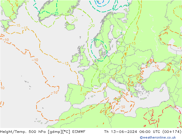 Z500/Rain (+SLP)/Z850 ECMWF ��� 13.06.2024 06 UTC