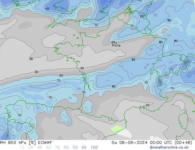 850 hPa Nispi Nem ECMWF Cts 08.06.2024 00 UTC