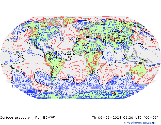 Bodendruck ECMWF Do 06.06.2024 06 UTC