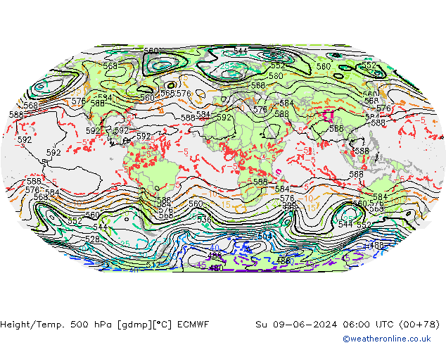 Z500/Rain (+SLP)/Z850 ECMWF Ne 09.06.2024 06 UTC