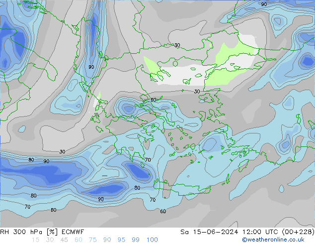 RH 300 hPa ECMWF  15.06.2024 12 UTC