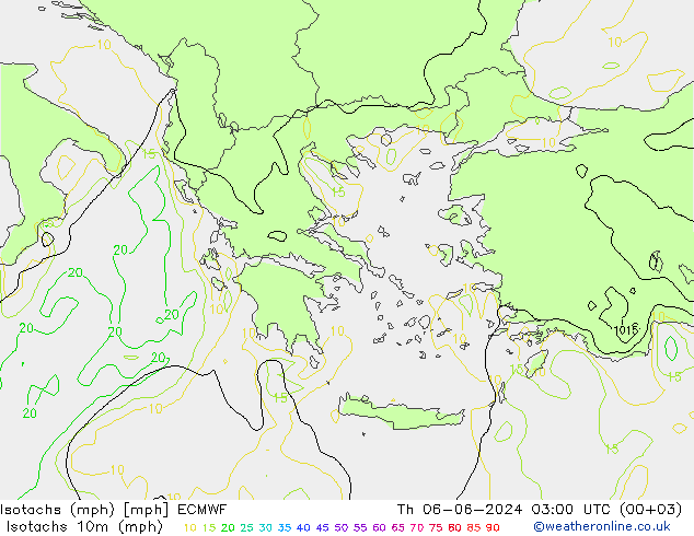 Isotachs (mph) ECMWF  06.06.2024 03 UTC