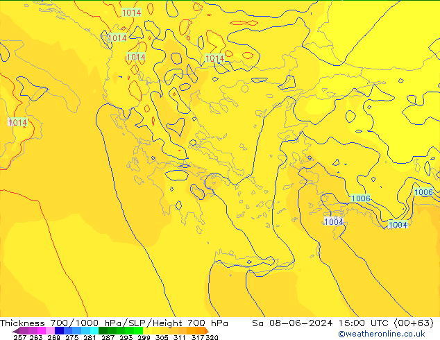 Thck 700-1000 hPa ECMWF sam 08.06.2024 15 UTC