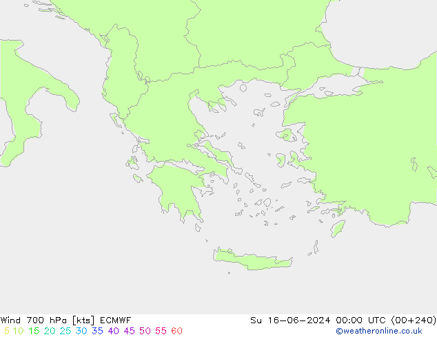 Wind 700 hPa ECMWF So 16.06.2024 00 UTC