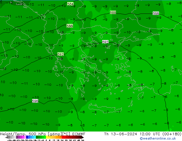 Z500/Rain (+SLP)/Z850 ECMWF ��� 13.06.2024 12 UTC