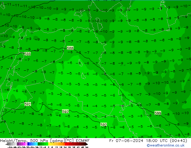 Z500/Regen(+SLP)/Z850 ECMWF vr 07.06.2024 18 UTC