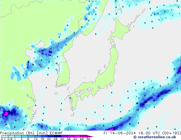 Z500/Rain (+SLP)/Z850 ECMWF Fr 14.06.2024 00 UTC