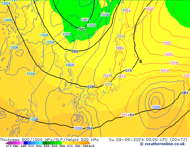 Thck 500-1000hPa ECMWF Dom 09.06.2024 00 UTC