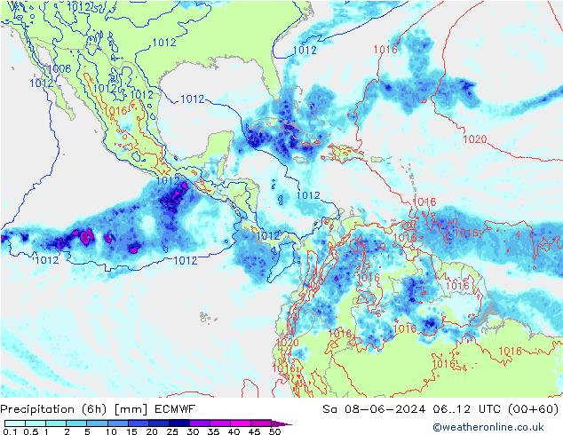 Yağış (6h) ECMWF Cts 08.06.2024 12 UTC