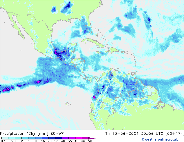 Z500/Regen(+SLP)/Z850 ECMWF do 13.06.2024 06 UTC