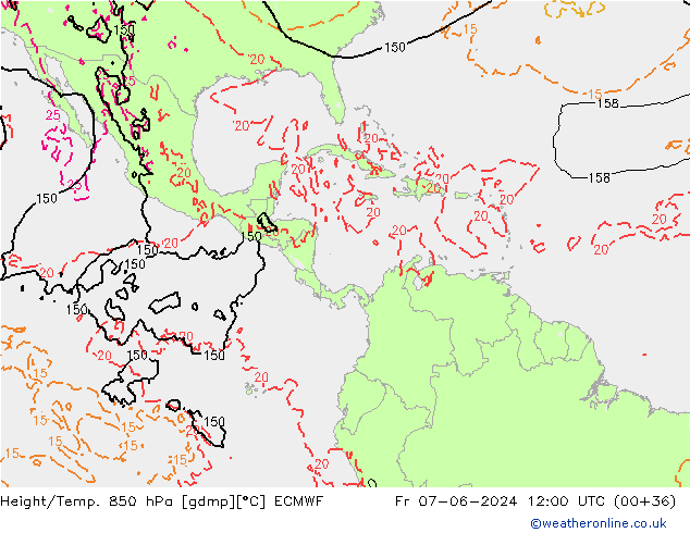 Z500/Rain (+SLP)/Z850 ECMWF ven 07.06.2024 12 UTC