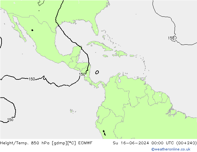 Z500/Rain (+SLP)/Z850 ECMWF So 16.06.2024 00 UTC