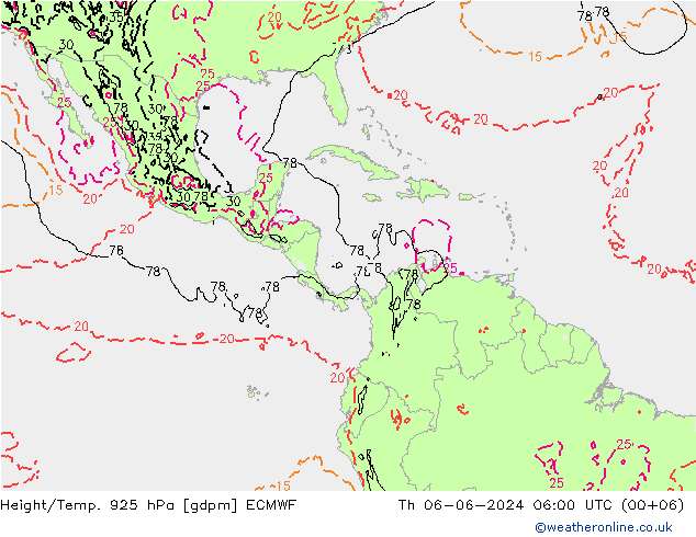 Height/Temp. 925 hPa ECMWF  06.06.2024 06 UTC