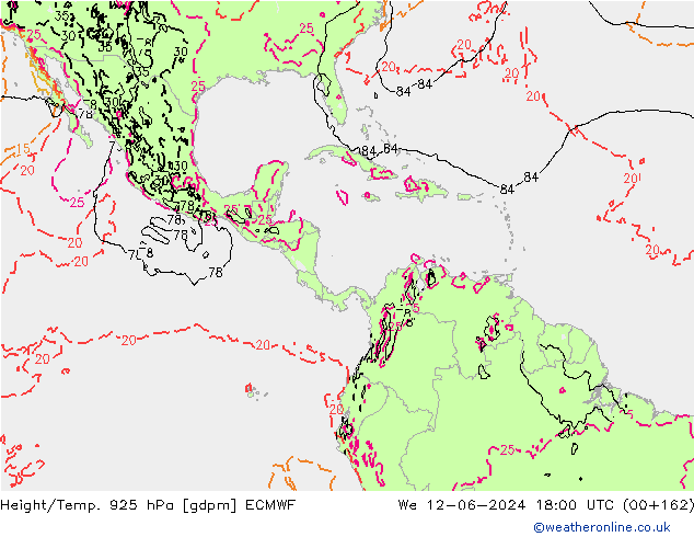 Yükseklik/Sıc. 925 hPa ECMWF Çar 12.06.2024 18 UTC